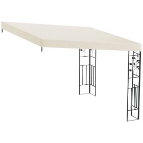 10' x 10' Outdoor Pergola Canopy, Metal Patio Canopy with Drainage Holes for Backyard, Garden, Cream White