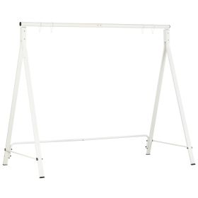 Metal Porch Swing Stand, Heavy Duty Swing Frame, Hanging Chair Stand, 660 LBS Weight Capacity, for Backyard, Patio, Lawn & Playground, White