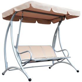 Outdoor Swing Chair Bench with Stand and Adjustable Canopy Porch Swing for Patio Garden