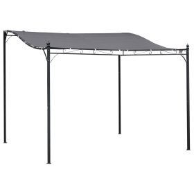 Weatherproof Backyard Oasis: 10x10 Gray Gazebo Canopy Shelter with Patio Flair