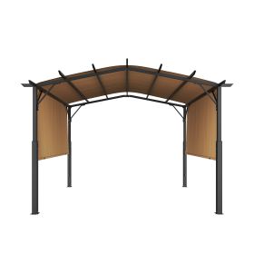 VEVOR 10 x 10 ft Outdoor Pergola, Arched Top Metal Pergola, Retractable Pergola with Sun Shade Canopy, Large Patio Shelter Pavilion