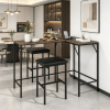 3-Piece L-Shaped Kitchen Table Set with Chair Convertible Desk with 2 AC Outlets USB Port Type-C Port for Home Office