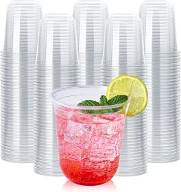 Compostable Clear Plastic Cold Cups, 100 Pack Biodegradable Disposable Cups, BPA & PFAS Free, Plant-Based Plastic Cups for Juice, Wine, Parties