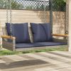 Swing Bench with Cushions Gray 42.9"x24.4"x15.7" Poly Rattan