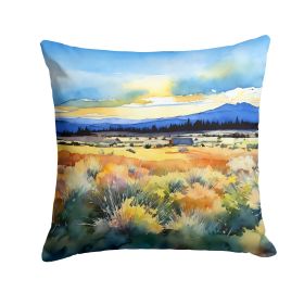 Nevada Sagebrush in Watercolor Throw Pillow Machine Washable, Indoor Outdoor Decorative Pillow for Couch, Bed or Patio, 14Hx14W