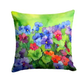 Illinois Violet in Watercolor Throw Pillow Machine Washable, Indoor Outdoor Decorative Pillow for Couch, Bed or Patio, 18Hx18W