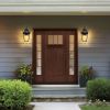 21"(H) 2-Pack Outdoor Wall Lantern Light – Modern Black Metal & Clear Glass Sconce for Porch, Patio, and Garden Lighting (Bulb Not Included)