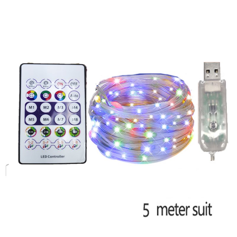 LED Rope Lights Outdoor, RGB Remote Control Fairy String Lights Plug In ...