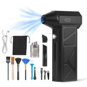 1Pc Compressed Air Duster With LED Light Vacuum Cleaner Max 160000RPM Speed For PC Keyboard Cleaning High Speed Rechargeable Cordless Air Blower (Option: Pro)