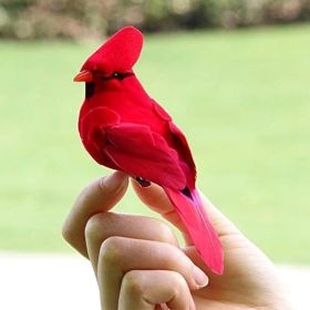 2pcs Red Bird Decor Artificial Red Cardinal Birds Artificial Birds Christmas Cardinal Birds for Tree Flower Floral Arrangements Yard Patio Wreath (size: 4pcs)