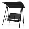 2-Seat Outdoor Canopy Swing with Comfortable Fabric Seat and Heavy-duty Metal Frame