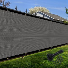 Artpuch Privacy Fence Screen Dark Grey Customized Outdoor Mesh Panels for Backyard, Balcony,Patio,Construction Site with Zip Ties (Color: Dark Grey, size: 8x171 ft)