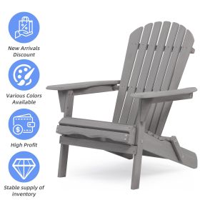 Wood Lounge Patio Chair for Garden Outdoor Wooden Folding Adirondack Chair Set of 2 Solid Cedar Wood Lounge Patio Chair for Garden, Lawn, Backyar (Color: as Pic)