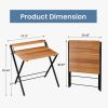 Small Folding Desk with Shelf, No-Assembly Foldable Computer Table for Tight Spaces, Portable Writing Desk for Office Dorm Apartment