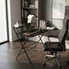 Small Folding Desk with Shelf, No-Assembly Foldable Computer Table for Tight Spaces, Portable Writing Desk for Office Dorm Apartment